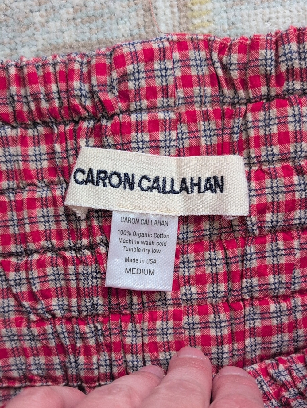 Caron Callahan Nora Pants in Red Micro Plaid - Picture 3 of 4